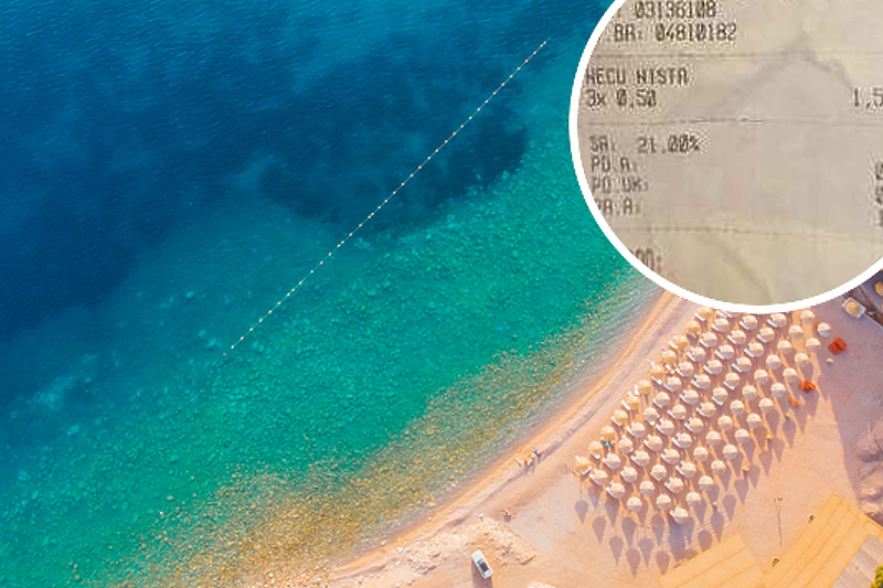 "Neću ništa" u kafiću na plaži u Budvi košta 0,50 euro